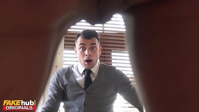 FAKEhub - insane Step mom seduces college dude step son in front of new hubby and lures him to bathtub hook-up having mega-slut climaxes on his small shaft