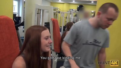HUNT4K. cute dame instead of teaching has fuck-a-thon in gym with rich hunter