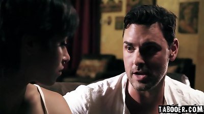 girl-on-girl duo Brooklyn Gray and Phoenix Askani are staying with Phoenix's dad, Ryan Driller. tiny did they know that he is lusting over Brooklyn.